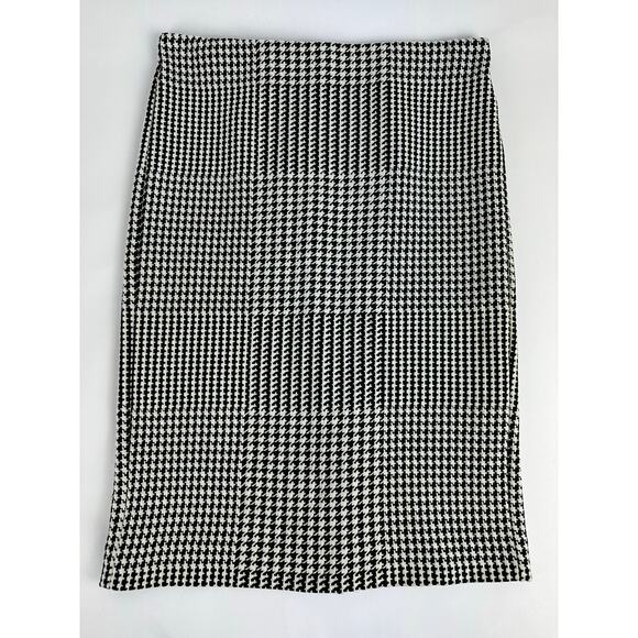 Ann Taylor Size 8 Petite Houndstooth MIdi Pencil Skirt Classic Timeless - Picture 1 of 8